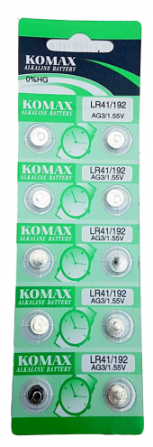 gik Komax AG3/LR41/142 Pil 10lu Kart Alkaline Düğme Pil - 1