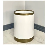 Yağmur Dekoratif Parlak Beyaz Eskitme Metal Saksı , - 2