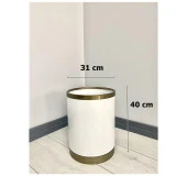 Yağmur Dekoratif Parlak Beyaz Eskitme Metal Saksı , - 3