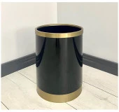 Yağmur Dekoratif Parlak Siyah Eskitme Metal Saksı , - 2