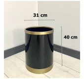 Yağmur Dekoratif Parlak Siyah Eskitme Metal Saksı , - 3
