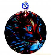 Asil Kedi Füzyon Cam Duvar Süsü - 1