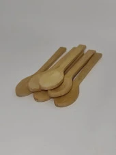 Nakres 6'lı Ahşap Mini Ölçek Şekerlik Bal Kaşığı  13 cm Mini Ahşap Kaşık Baharat Kaşığı - 5