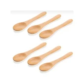 Nakres Mini Ahşap Kaşık  17 cm 6'lı Ahşap Mini Ölçek Baharat Kaşığı Şekerlik Bal Kaşığı - 2