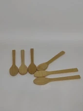 Nakres Mini Ahşap Kaşık  17 cm 6'lı Ahşap Mini Ölçek Baharat Kaşığı Şekerlik Bal Kaşığı - 4