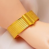 7 Sıralı Hasır Kelepçe Altın Bilezik thumbnail 2