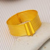 7 Sıralı Hasır Kelepçe Altın Bilezik thumbnail 3