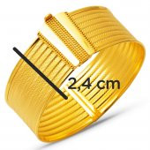 7 Sıralı Hasır Kelepçe Altın Bilezik thumbnail 6