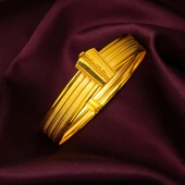 3 Sıralı Hasır Kelepçe Altın Bilezik thumbnail 4