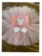 1-2 YAŞ KIZ BEBEK ELBİSE,MİNNİE MOUSE TÜTÜ ELBİSE 1 YAŞ PEMBE TÜTÜ ELBİSE - 1