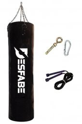 Desfabe Boxing Star 120x32 Cm Zincirli Boks Kum Torbası Siyah+Ask Aparatı+Atlama İpi - 1