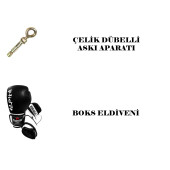 Desfabe Boxing Star 120x32 Cm Zincirli Boks Kum Torbası Siyah+Askı Aparatı+Boks Eldiveni - 2