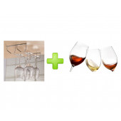 CAM KADEH 3 LÜ SET (AYAKLI SU BARDAK ) VE 1 ADET BARDAK KURUTUCU SET - 1