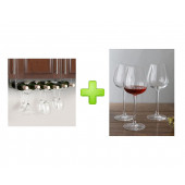 CAM KADEH 3 LÜ SET (AYAKLI SU BARDAK ) VE 1 ADET ŞARAPLIK VE BARDAK KURUTUCU SET - 1