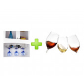 CAM KADEH 3 LÜ SET (AYAKLI SU BARDAK ) VE 1 ADET ŞARAPLIK VE BARDAK KURUTUCU SET - 2