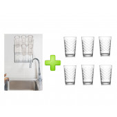 CAM 6 LI SU,MEŞRUBAT BARDAĞI VE DUVAR MONTE BARDAK KURUTMALIK SET - 3