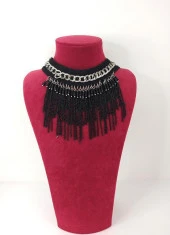 Kolye Gerdanlık Kristal Taşlı Zincir Yaka Kolye Kadın Takı Tasma - 3