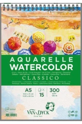 Van Dyck Sulu Boya Blok Classico Dokulu Cldpres A5 Üstten Spiralli 15 Yaprak - 1