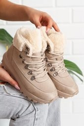 CASSO POLİÜRETAN HAFİF TABAN BAĞCIKLI KADIN İÇİ KÜRKLÜ GÜNLÜK SPOR BOT - 5