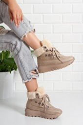 CASSO POLİÜRETAN HAFİF TABAN BAĞCIKLI KADIN İÇİ KÜRKLÜ GÜNLÜK SPOR BOT - 6