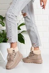 CASSO POLİÜRETAN HAFİF TABAN BAĞCIKLI KADIN İÇİ KÜRKLÜ GÜNLÜK SPOR BOT - 8