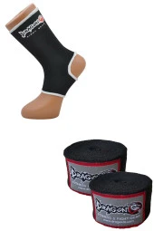 Dragon 41280 Siyah Kick Boks Çorabı ve 3,5 m Siyah Bandaj Set L Beden - 1