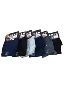 6 Lı Paket Seher Yıldızı Pamuklu Penye Düğmeli Erkek Boxer 0008 - 3