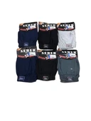 6 Lı Paket Seher Yıldızı Pamuklu Penye Düğmeli Erkek Boxer 0008 - 1