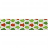 2,5cm x 5metre Grogren Yılbaşı Kurdela Çam Ağaçlı No: 23 - 1