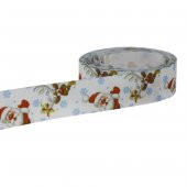 2,5cm x 5metre Grogren Yılbaşı Kurdela Noel Babalı No: 20 - 1