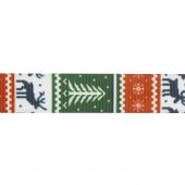 2,5cm x 5metre Grogren Yılbaşı Kurdela Geyik ve Çam Ağacı No: 16 - 2