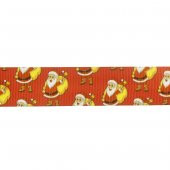 2,5cm x 5metre Grogren Yılbaşı Kurdela Noel Babalı No: 12 - 1