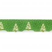 2,5cm x 5metre Grogren Yılbaşı Kurdela Yeşil Çam Ağaçlı No: 10 - 2