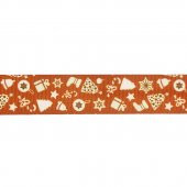 2,5cm x 5metre Grogren Yılbaşı Kurdela Karışık Desen No: 4 - 2