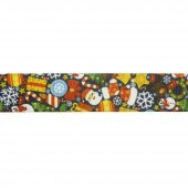 2,5cm x 5metre Grogren Yılbaşı Kurdela Karışık Desen No: 1 - 2