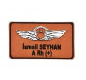 Deri Metal Rozetli Kıdemli Pilot İsimliği Tulum İsimlik - Deri İsimlik - Pilot İsimlik - 1
