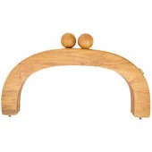 Ahşap Mıknatıslı Çanta Bursu Oval ALT290 Kahve - 1