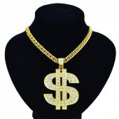 Thug Life Hip Hop Rap Gangster Büyük Dolar Kolye Zinciri - 2