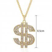 Thug Life Hip Hop Rap Gangster Büyük Dolar Kolye Zinciri - 3