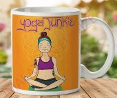 YOGA YAPAN KADIN İki Tarafı Baskılı Kupa Bardak - 1