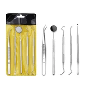 Valkyrie 5 Parça Paslanmaz Çelik Diş Temizleme Ağız Bakımı 5 Li Set Ayna Orak Skaler Spatula Cımbız Seti - 1
