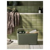Bölmeli Saklama Sepeti Zeytin Yeşili MeridyenDukkan 35x17x25 cm Kulplu Banyo-Mutfak Düzenleme Kutusu - 6