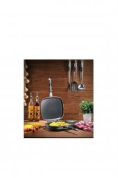 Schafer Kare Double Grıll Pan 34 cm Kare Çift Taraflı Tava - 4