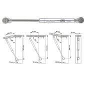 Std Piston Dolap Kapak Amortisörü Gazlı Kapak Pistonu 100n thumbnail 5