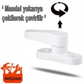 Pvc Çocuk Emniyet Mandalı Pencere Kilidi Beyaz metal-zamak - 2