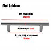 Çekmece Dolap Kapak Kulpu Kulbu 96 mm Mat Krom Metal Kulp - 3