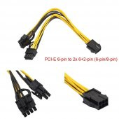 8 Pin to 2x 6+2 Pin Ekran Kartı Güç Çoklayıcı Kablo - 1