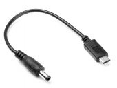 DC 5.5x2.5 mm Erkek - USB Type-C Erkek Kablo - 20 cm - 1