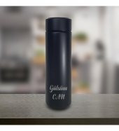 Kişiye Özel Öğretmenler Günü Özel Dijital Sıcaklık Göstergeli Süzgeçli Siyah Termos 450 Ml HK2347 - 3