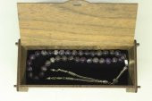 Ametist Taşı Koyu Renk Tesbih 8mm Ahşap Kutulu thumbnail 4